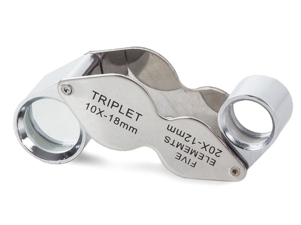 Összecsukható zsebnagyító 10x 20x acél