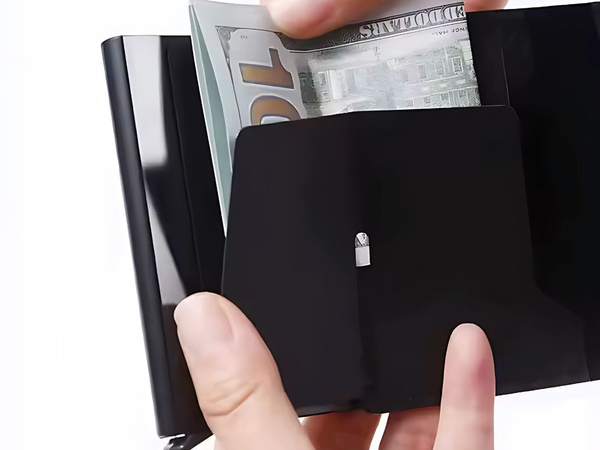 Moška rfid denarnica proti kraji črna za kartice bankovce eko usnje