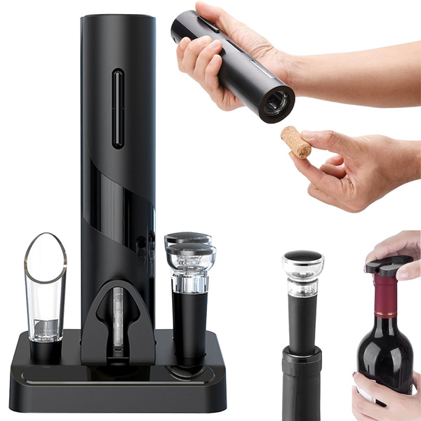 Electric corkscrew wine opener set