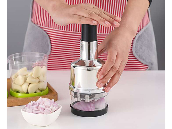 Dārzeņu un augļu smalcinātājs ķiploku rokas smalcinātājam sasmalcinātāja konteiners
