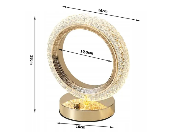 Stolové nočné svetlo krúžok kryštál viedol rgb