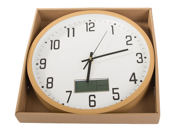 Wall clock large silent 30cm round pointer date temperature seconds