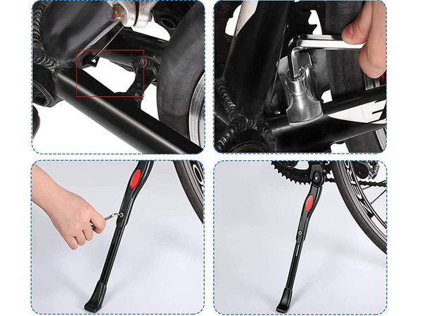Bicicletă stand picior reglabil biciclete picior spate lateral aluminiu