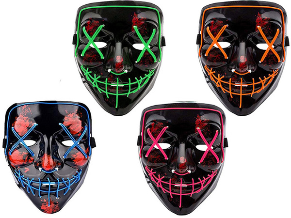 Šviečiantis vadovaujama kaukė helovinas šalis valymas