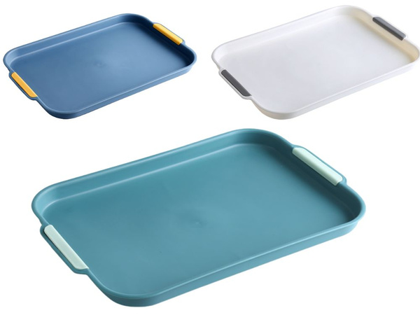 Plastic kitchen tray for serving breakfast, drinks, cakes and desserts