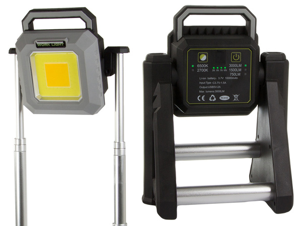 Halogén reflektor újratölthető led cob usb