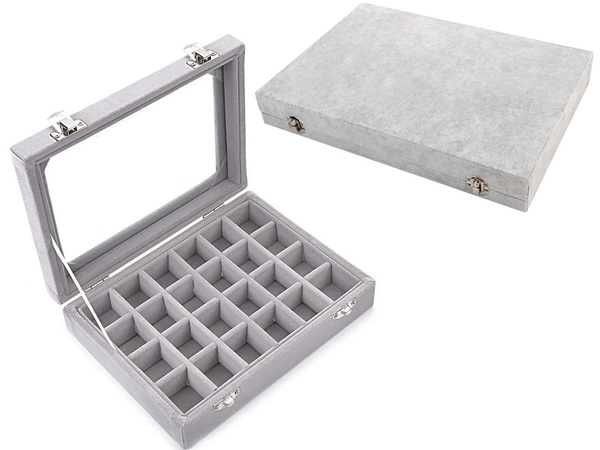 Jewellery box organiser display suede