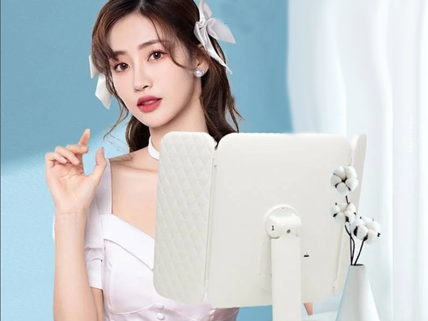 Oglindă de machiaj a condus cosmetice iluminate pliere oglindă de mărire