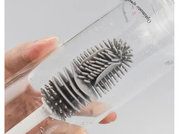 Brush for washing bottles glasses silicone washer long fine