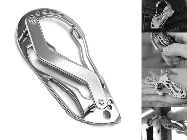 Key ring carabiner survival multitool