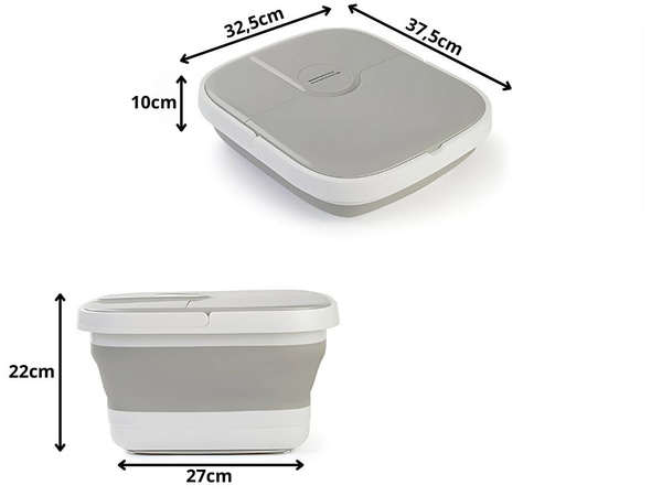 Posoda za ogrevanje nog z mehurčki z masažnimi valji zložljiva