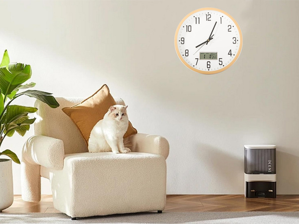 Wall clock large silent 30cm round pointer date temperature seconds