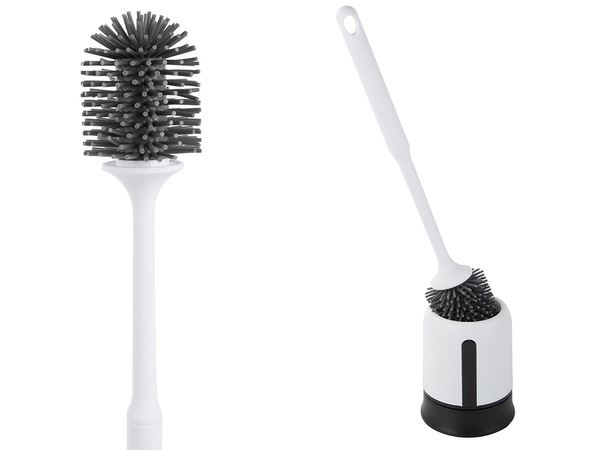 Silikonová wc štětka do koupelny s nepropustnou plnou základnou