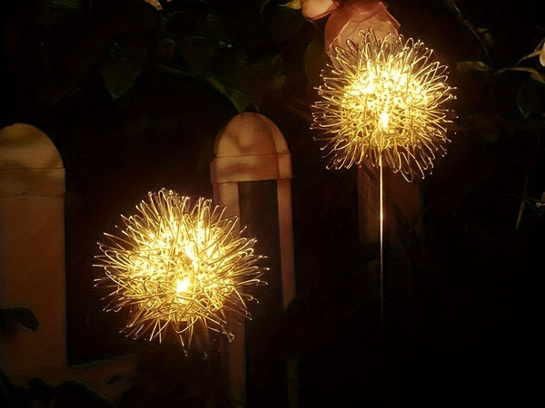 SOLAR-LED-GARTENLAMPE FAJERWERK AUF SPIESS FÜR DEN GARTEN 2 Stück