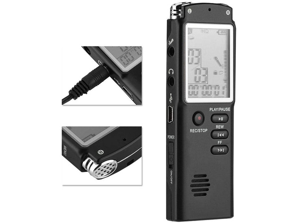 Enregistreur vocal numérique lecteur mp3 8gb microphone sensible casque