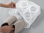 Mesh pouch for washing children's shoes with zipper capacious