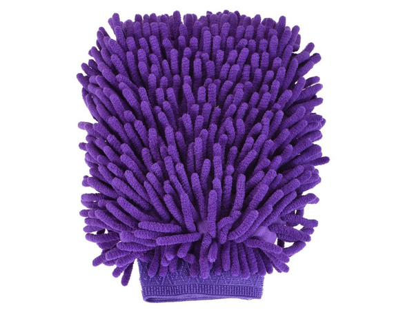 Guante de tela de microfibra para limpiar el lavado de coches en la mano