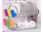 Double-decker stand-up dishwasher drainer