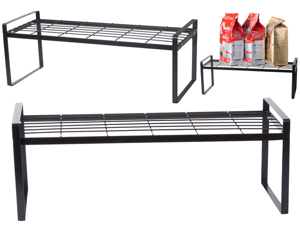 Metal shelf single tier kitchen organiser stand black for the kitchen