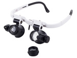 Laikrodininko didinamasis remonto stiklas 8x 23x led