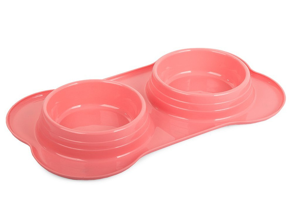 Double bowl for dog/cat food 0.4 l x 2