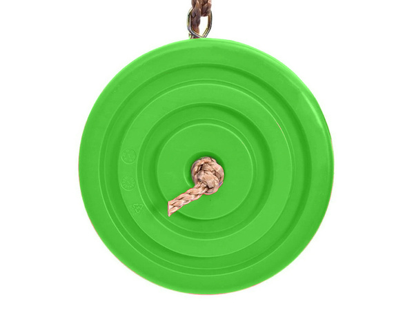 Dārza šūpoles bērniem puķes formas sēdeklis ar virvi pie koka