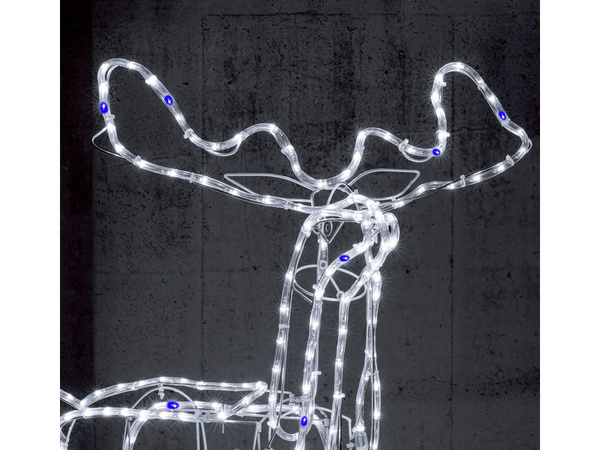 Reno luminoso 216 led decoración navideña con cabeza móvil gran jardín