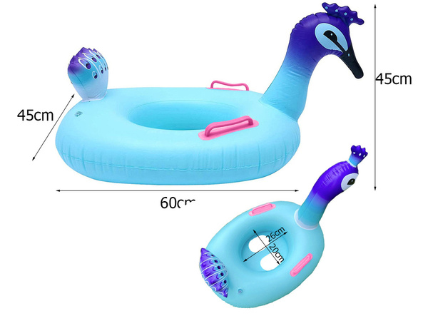 Malé nafukovacie koleso páv pre detské plávanie v bazéne 60 cm