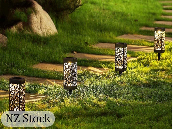 Lampă de grădină solare decorative set de 4 piese senzor amurg