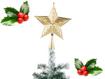 Étoile de noël ornement de sapin de noël pointe de noël incassable or