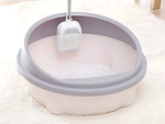 Open litter tray large solid with paddle and high rim