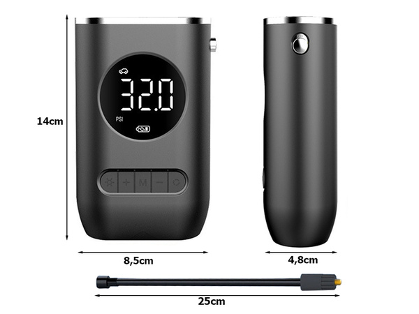 Pompa de baterie pentru bicicleta masina compresor electric 10 bar lcd