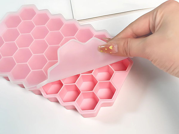 Formă de gheață din silicon, recipient pentru 37 cuburi, formă hexagonală