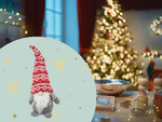 Noël GHOST Gnome gris avec barbe de sapin de Noël 38cm Doux