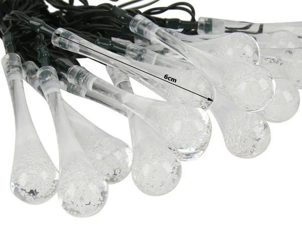 Lumières solaires jardin glaçons guirlande terrasse balcon 50 led