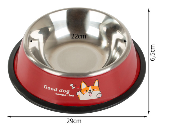 Gamelle métal antidérapante pour chien lettrage 1l