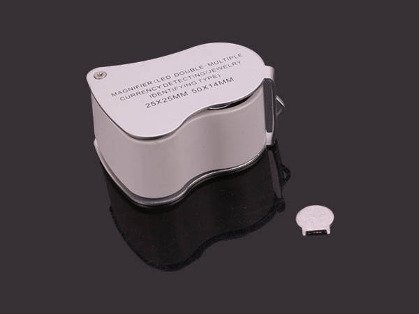 Led jewellery folding loupe uv 25x 50
