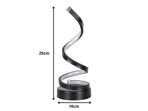 Spiralförmige LED-Tischlampe, 3 Lichtfarben, USB-Helligkeitsregelung