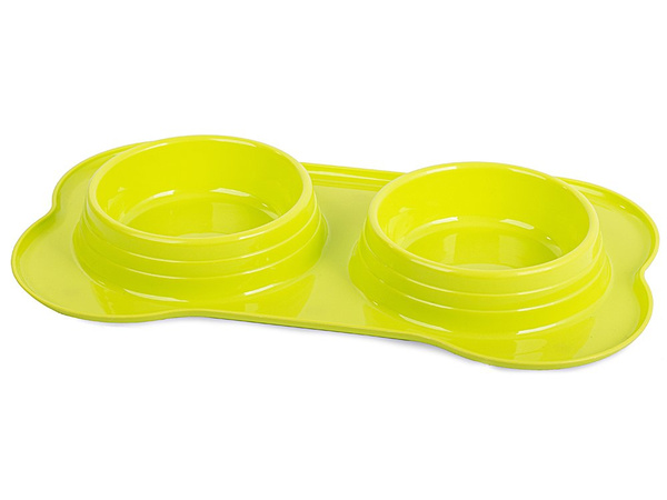 Dvojitá miska na krmivo pro psy/kočky 400 ml x 2