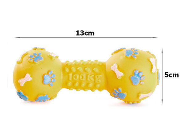 Dog toy squeaky chew rubber dumbbell bone