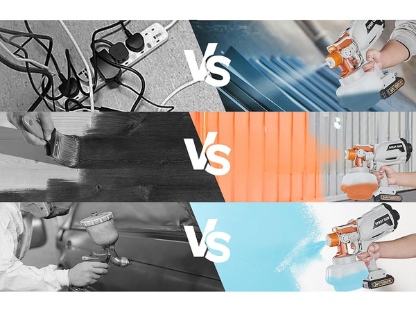 Belaidis akumuliatorinis dažų purškimo pistoletas 120w