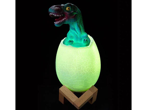 Dinosaur night lamp in the shape of a Tyrannosaurus egg, RGB LED glowing egg for kids