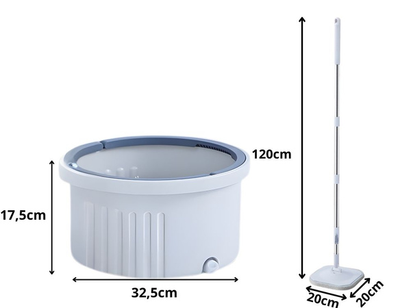 Plokščias kvaadratinis šluotas su sukamu kibiru drainage microfibre cover