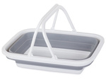 Silicone folding shopping basket with handles