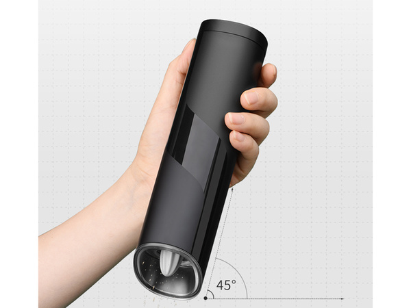 Gravity electric pepper mill for salt