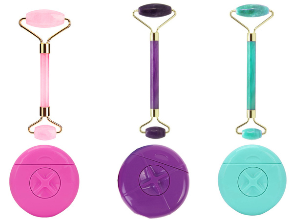 Aparat de ras cu role pentru masajul feței 3-in-1 set