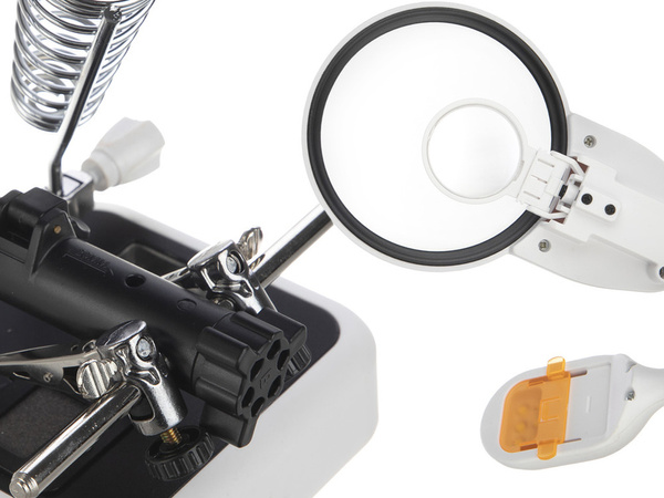 Kit de soldadura de tercera mano soporte lupa 6 led