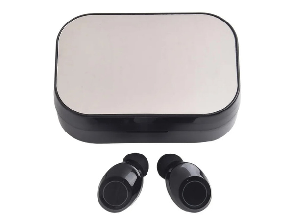 Bezdrátová sluchátka do uší bluetooth s nabíjecím pouzdrem s led diodami a mikrofonem