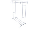 Standing clothes hanger with shelves for shoes and jackets, metal, for wardrobe