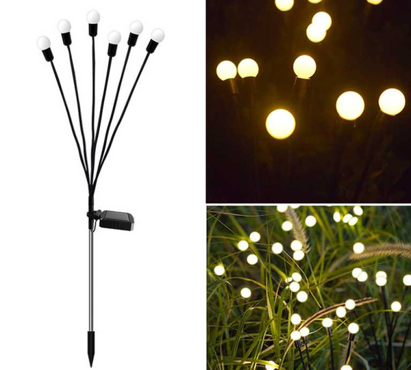 LÁMPARA DE JARDÍN 2 UDS 6 BOLAS CÁLIDAS (60)